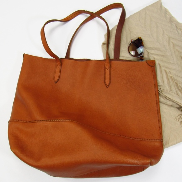 J. Crew Handbags - J. Crew Brown Leather Large Carry-All Tote Bag